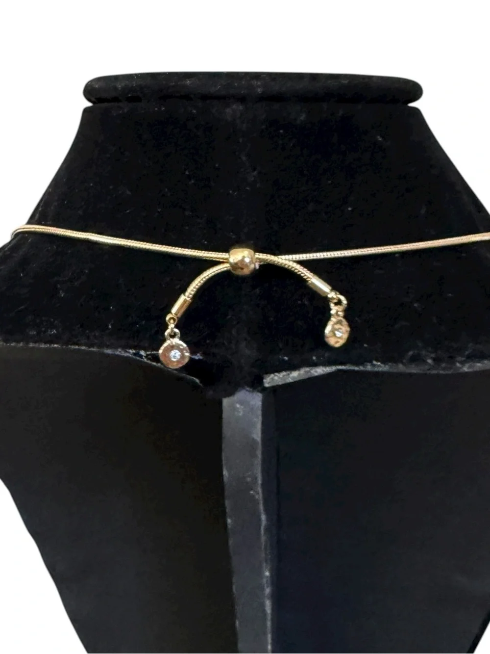 Gold-Tone Statement Adjustable Necklace‎ with Champagne Resin Stones